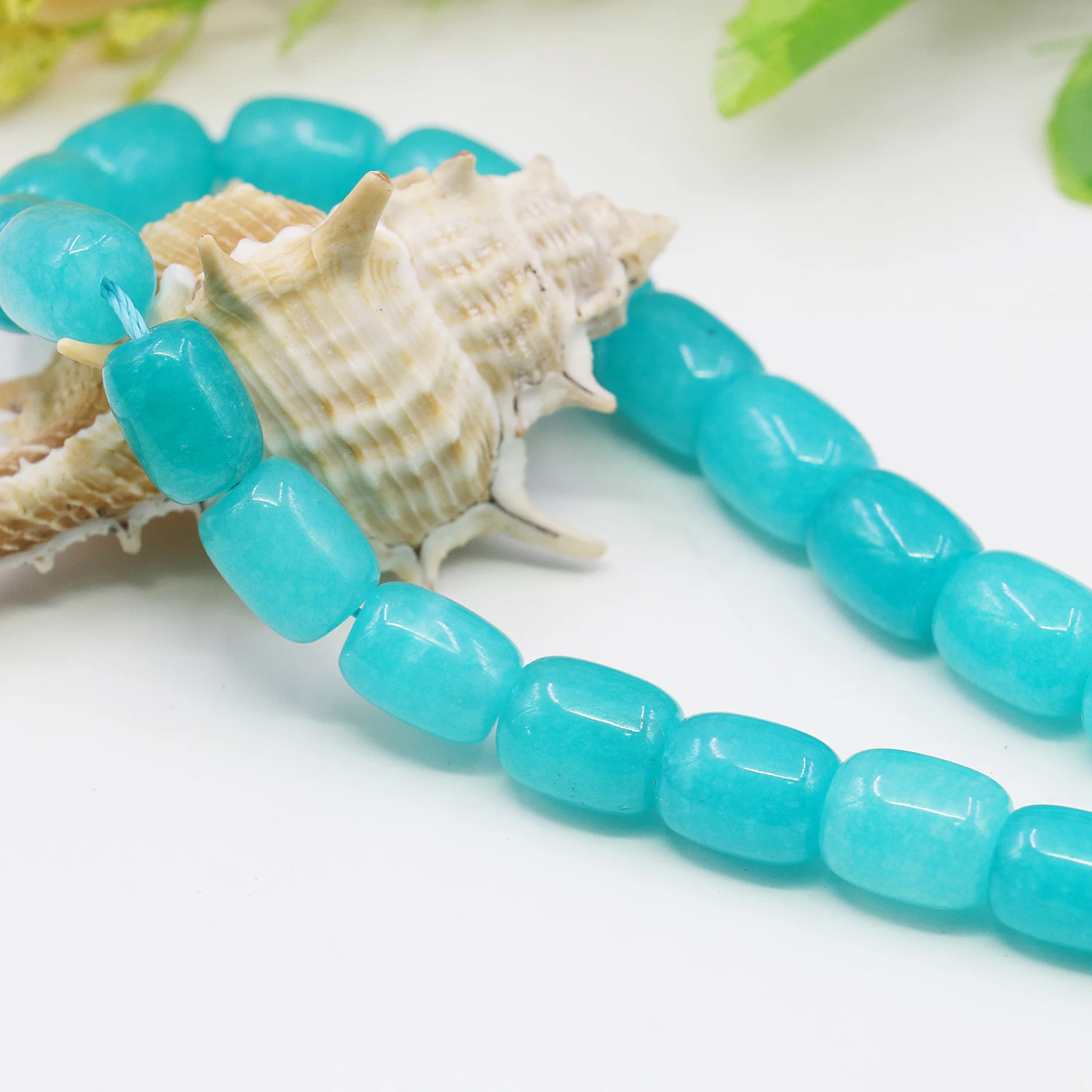 9x11mm Natural Stone Jewelry Beads Blue Chalcedony Bucket Shaped Loose Stone Jasper Jade DIY Women/men Jewelry Making Supplies