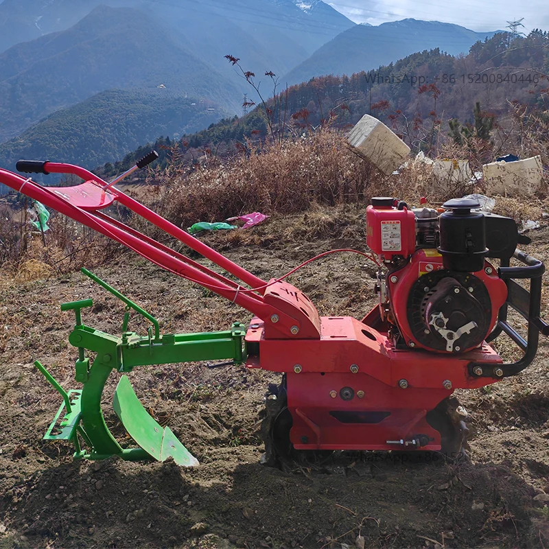 New Agricultural Tiller Hand Crawler Rotary Cultivator Chain Rail Power Tiller for Ditching and Weeding