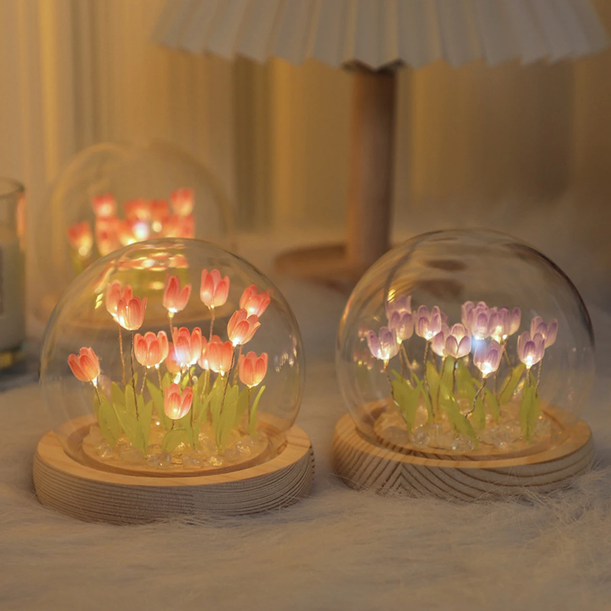 10pcs/20pcs Tulip Night Light Diy Material Kit + Gift Bag Table Decor Lighting Valentine's Day Mothers Day Birthday Gifts