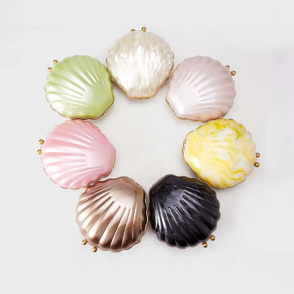 

Fashion Shell Shaped Acrylic Clutch Bag for Women Evening Party Shoulder Crossbody Purse