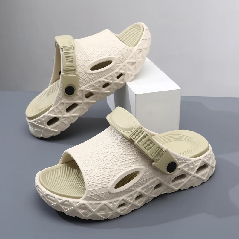 

Men Summer Dual Purpose Sandals Soft Sole Deodorant Non Slip Driving Beach Outdoor Plus Size Casual Slippers