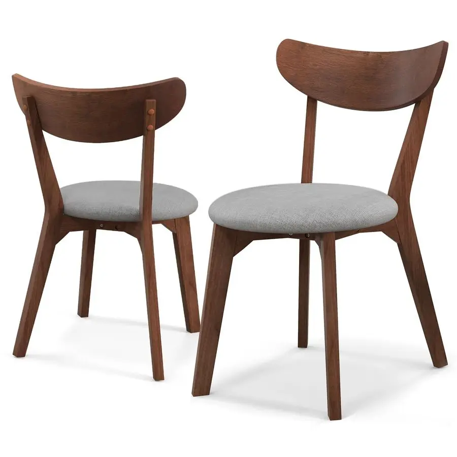 

Dining Chairs Set of 2, Modern Fabric Upholstered Dining Room Chairs, Wooden Chair Farmhouse Kitchen Side Chairs with Rubber Foo