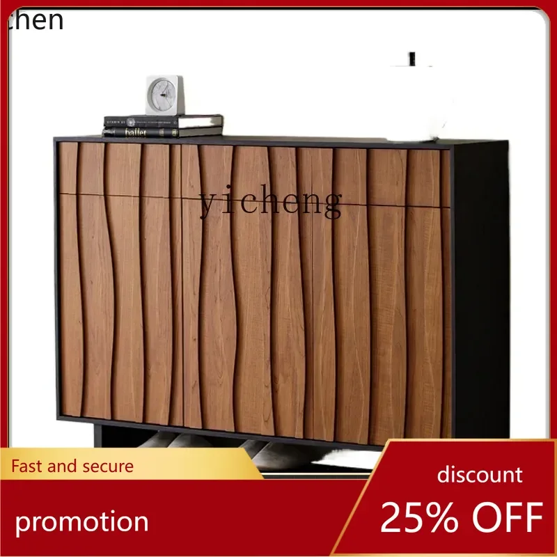 

HT Solid Wood Shoe Cabinet Doorway Entrance Aisle Modern Simple Hallway Locker