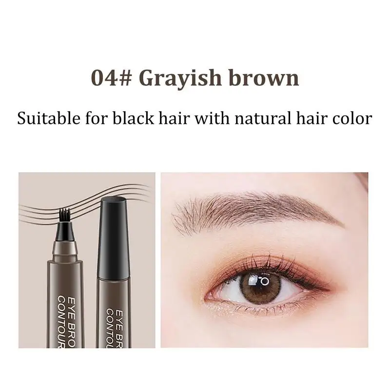 Liquid Eyebrow Pencil 4-Point Eyebrow Pencil Waterproof Nature Eyebrow Pen Pencil Eyebrow Marker Quick Dry Long Wear No Smudge