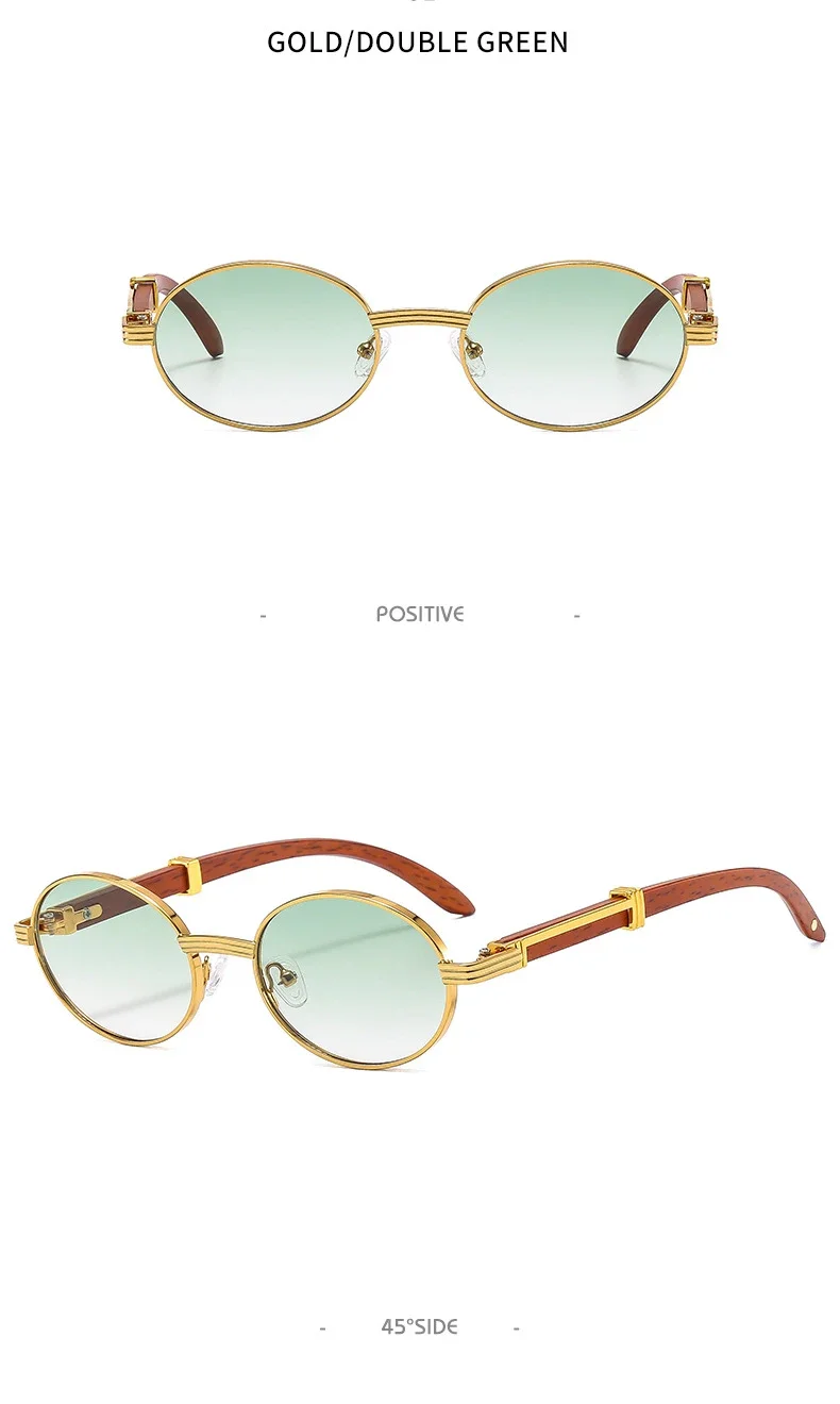 GM LUMIAS Vintage Ovale Sonnenbrille Neue Stilvolle Metallrand Farbverlaufsschattierungen Trendiges Markendesign Mode Grüne Outdoor-Sonnenbrille – Detail 16