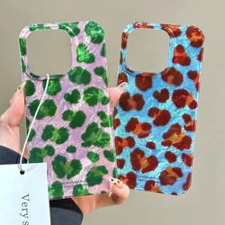 Blue Background Retro Leopard Print Clear Phone Case For iPhone 16 15 14 13 12 11 Mini Pro Max X XR XSMax 8 Plus Glacier Pattern