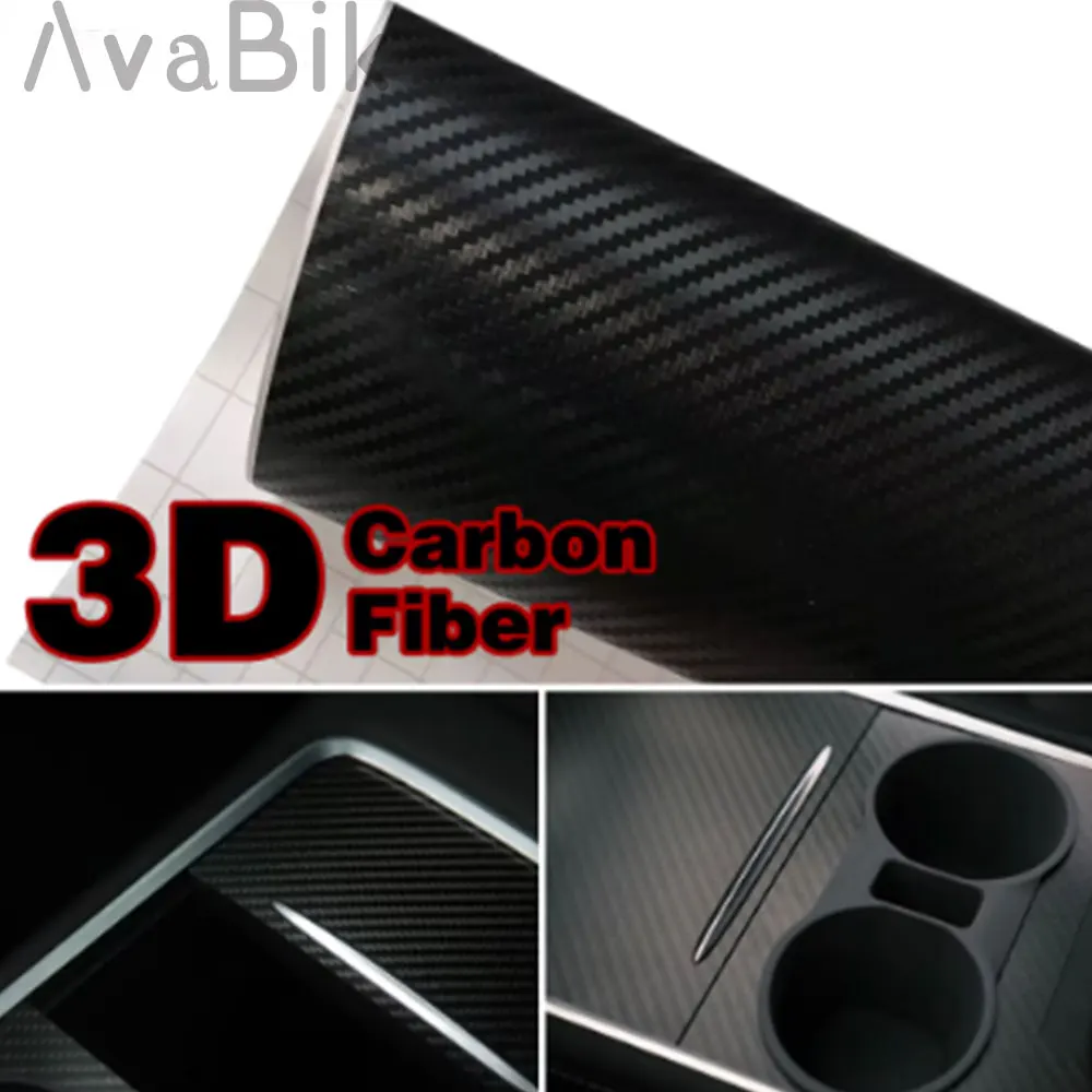

Carbon Fiber Car Sticker 3D PET Matte Black Car Wrap Film Car Door Sill Protection Vinyl Film Anti-Collision Fits for Most Car