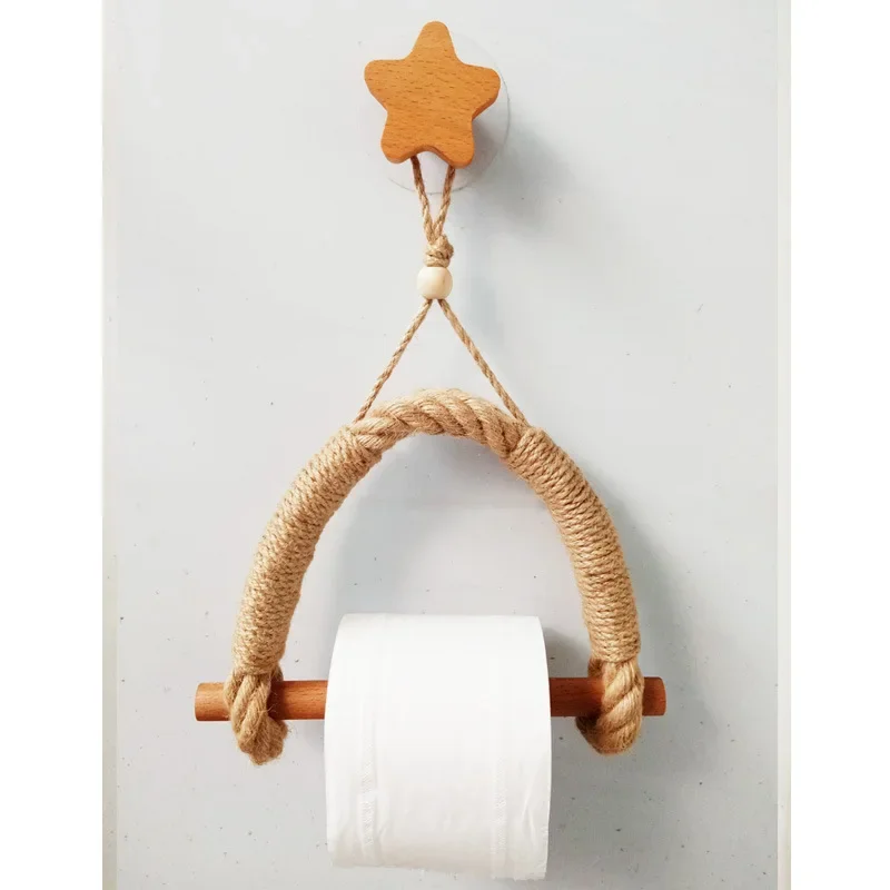 

Hand woven roll paper holder, toilet paper towel box, toilet paper towel holder, star style