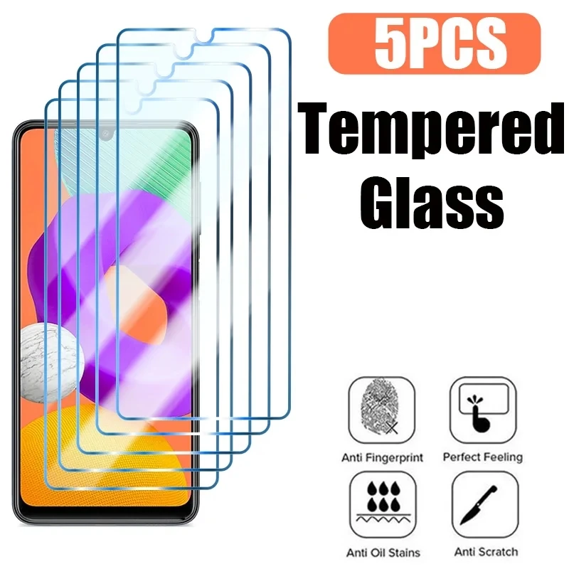 5Pcs Tempered Glass For Samsung Galaxy A02S A03 A03S M02S M21 2021 M22 Screen Protector