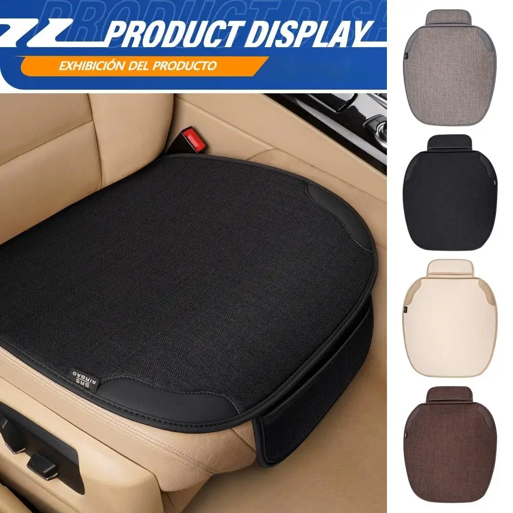 Car Seat Chair Protect Breathable Flax Seat Cover Dampproof Interior Four Universal Seasons Accessories Car G1Q5