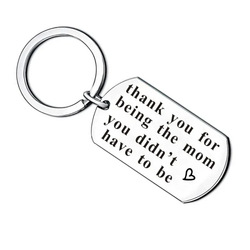 Cute Father Day Gifts Keychain Pendant Step Dad Stepfather Father Birthday Gift Key Chains Keyrings Thank You for Being The Dad