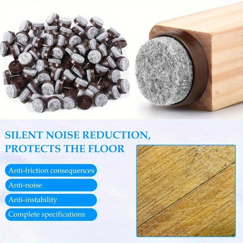 50 قطعة من طائرات الشراعية ذات أرجل الكرسي - مسامير دائرية مقاس 20 مم للكراسي والطاولات الخشبية، حماية أرضية ناعمة مع صندوق تخزين