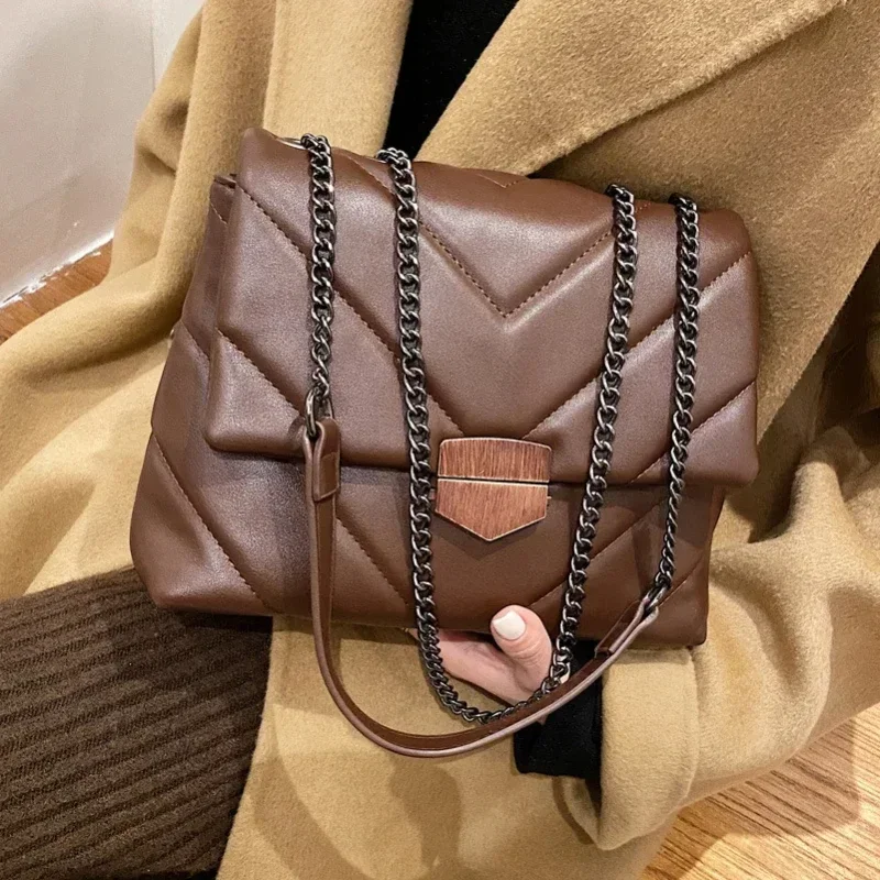 Bolso de lujo de cuero para mujer, bandolera de diseñador, bolso de mano con cierre negro, a la moda, 2020