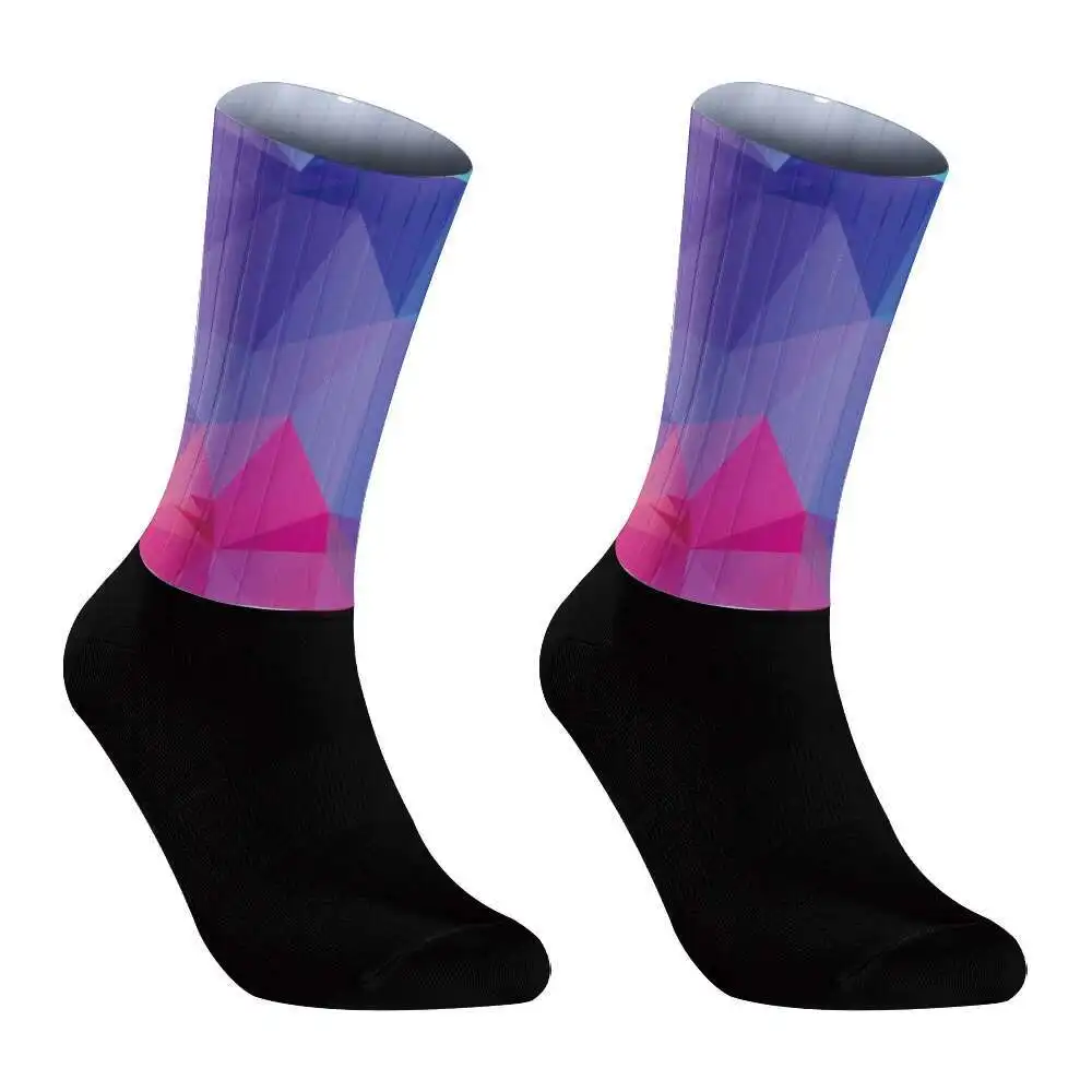 2024 Aeroขี่จักรยานซิลิโคนกันลื่นไม่มีรอยต่อทีมProถุงเท้าBreathableถุงเท้าวิ่งกลางแจ้งกีฬาCHAMPION Rainbow BIKEถุงเท้า