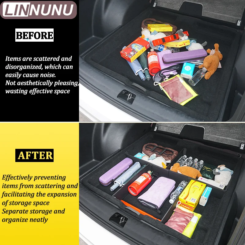 LINNUNU Partition of Trunk Storage Box Fit for Kx11 GEELY Monjaro Manjaro 2023 2024 Xingyue L Car Styling Trunk Folding Board