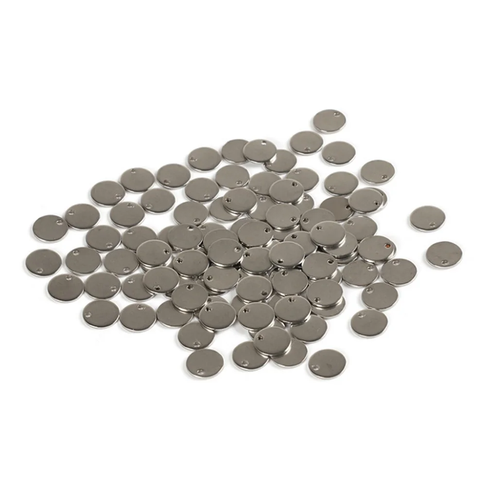 

100Pcs Shiny Stainless Steel Pendants Round Charms for DIY Jewelry Making Craft Accessories Corrosion Resistant