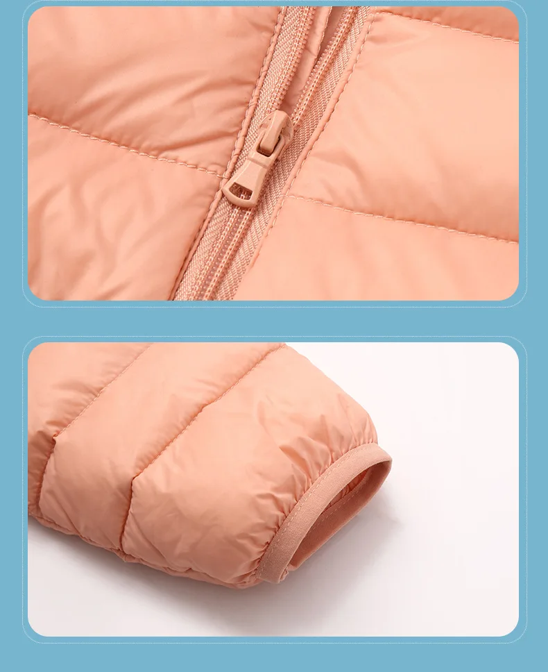 Winterkleidung für Jungen und Mädchen, leichte Daunenjacke, mittelgroßer, verdickter warmer Kindermantel mit Kapuze – Detail 24