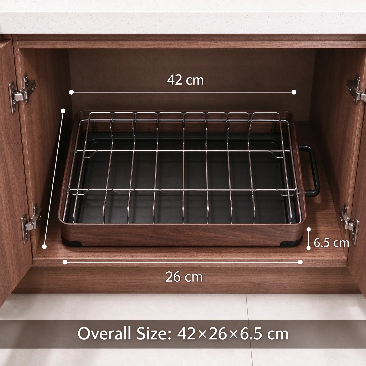 Silver Stainless Steel Pull Out Dish Rack Cabinet Slide Out Dish Organizer No Drill 12 Plates 6 Bowls 42cm