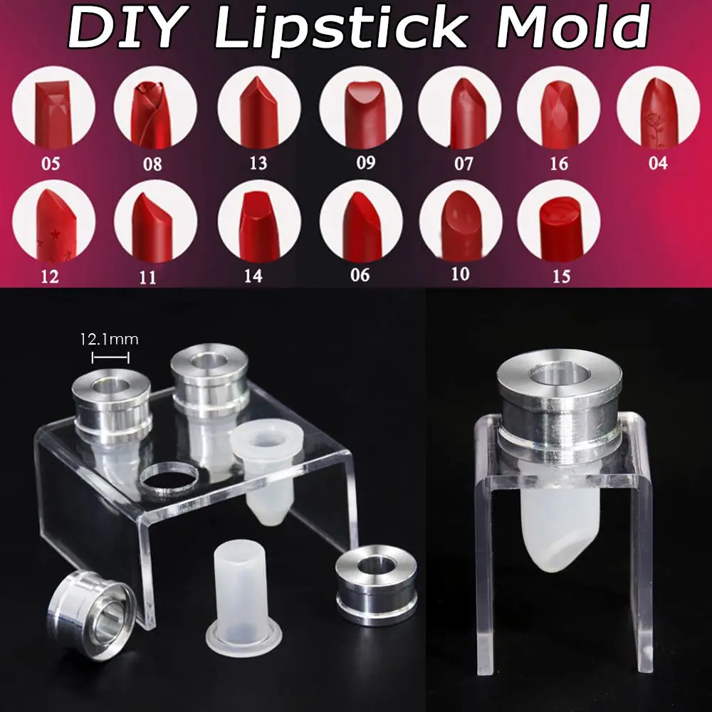 Soporte de anillo de 12,1mm, soporte para manualidades DIY, cosméticos, molde para bálsamo labial, molde para lápiz labial, tubo, herramientas de maquillaje de labios