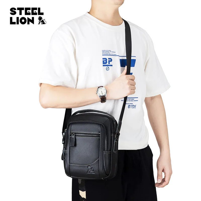

Cowhide men's shoulder bag leather cross body all kinds of men multi-function large capacity wear resistance