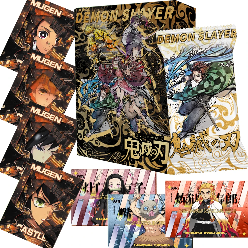 

Anime Demon Slayer Collection Cards for Kids Hot Blooded Character Exquisite Enamel Inlaid Cards Creative Peripheral Toys Gifts