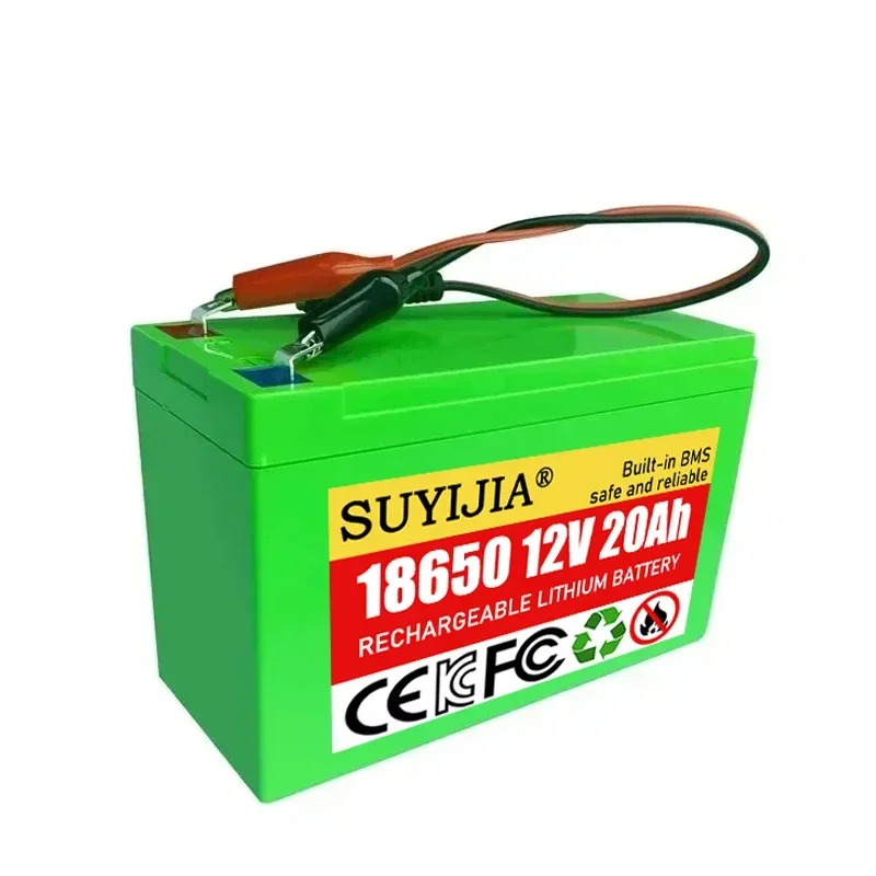 12V Lithium Battery 20Ah 18650 Battery Pack Deep Cycle for Kid Scooters Solar Storage Battery Electric Lighting Outdoor+Charger