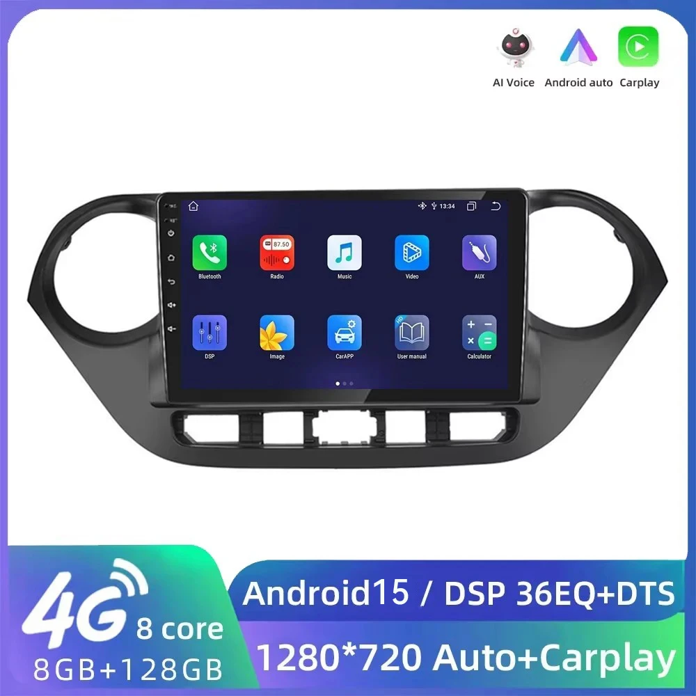 

Автомобильное радио Android 15 для Hyundai I10 2013 2014-2018, мультимедийный плеер, 2 Din, DVD, GPS-навигация, беспроводной Carplay, AndroidAuto 2din