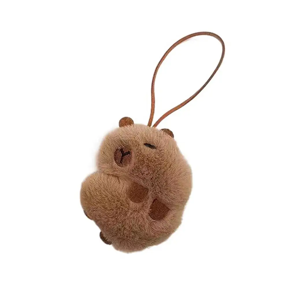 

Kawaii Cartoon Capybara Plush Keychain Plush Stuffed Soft Bag Name Tag Toys Guinea Pig Pendant Hanging Accessory