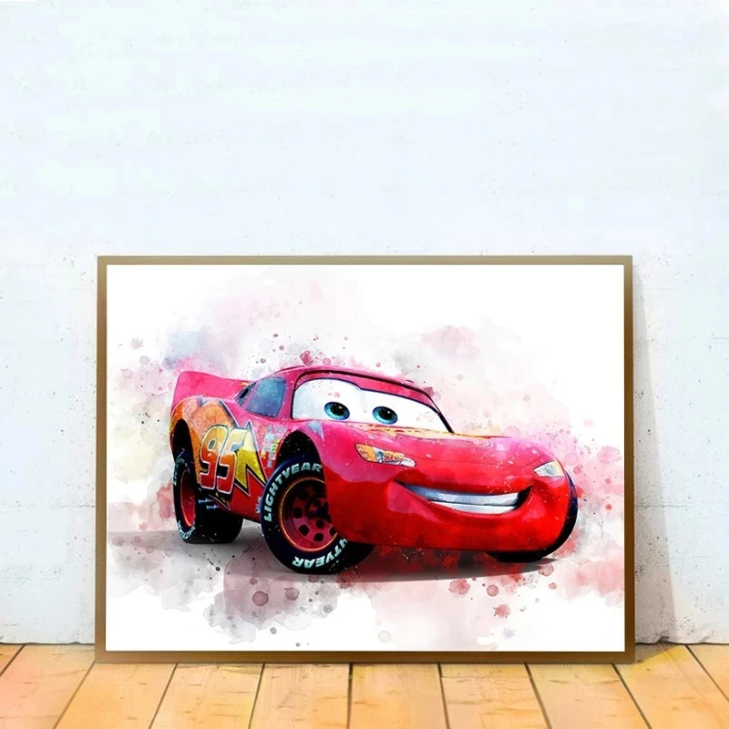 Frameless Disney Cars Lightning McQueen and Mater Prints Wat