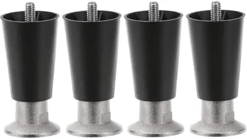

Set of 4 Heavy Duty 4" Appliance Legs - 3/8-16 Stud, Adjustable Flanged Toe for Countertop Units