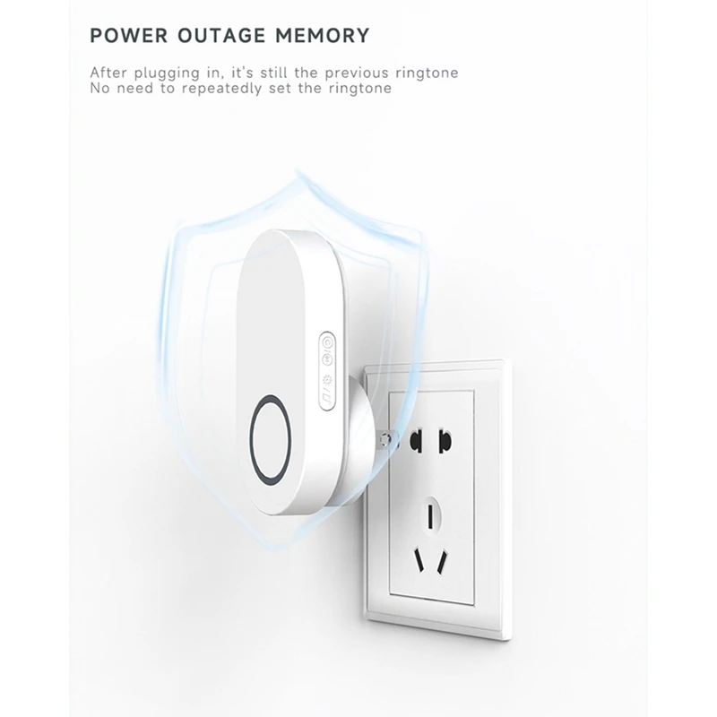 무선 야외 스마트 홈 초인종, 60 벨소리, 시끄러운 볼륨, 홈 웰컴 방수, 와이어링 EU-PLUG 없음, 신제품