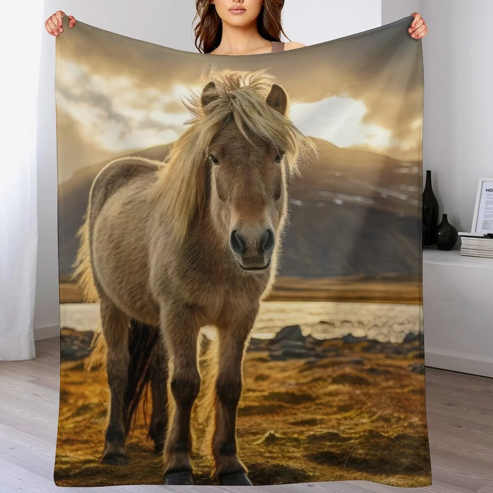 

Norwegian Fjord Horse Throw Blanket for winter Flannels Thins decorative Blankets