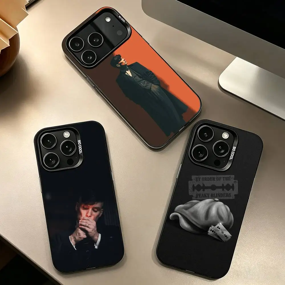 Funda para Teléfono con Diseño de la Película Peaky Blinders para iPhone 17, 16, 15, 14, 13, 12, 11 Plus, Pro Max, XS, Funda Plateada Colorida
