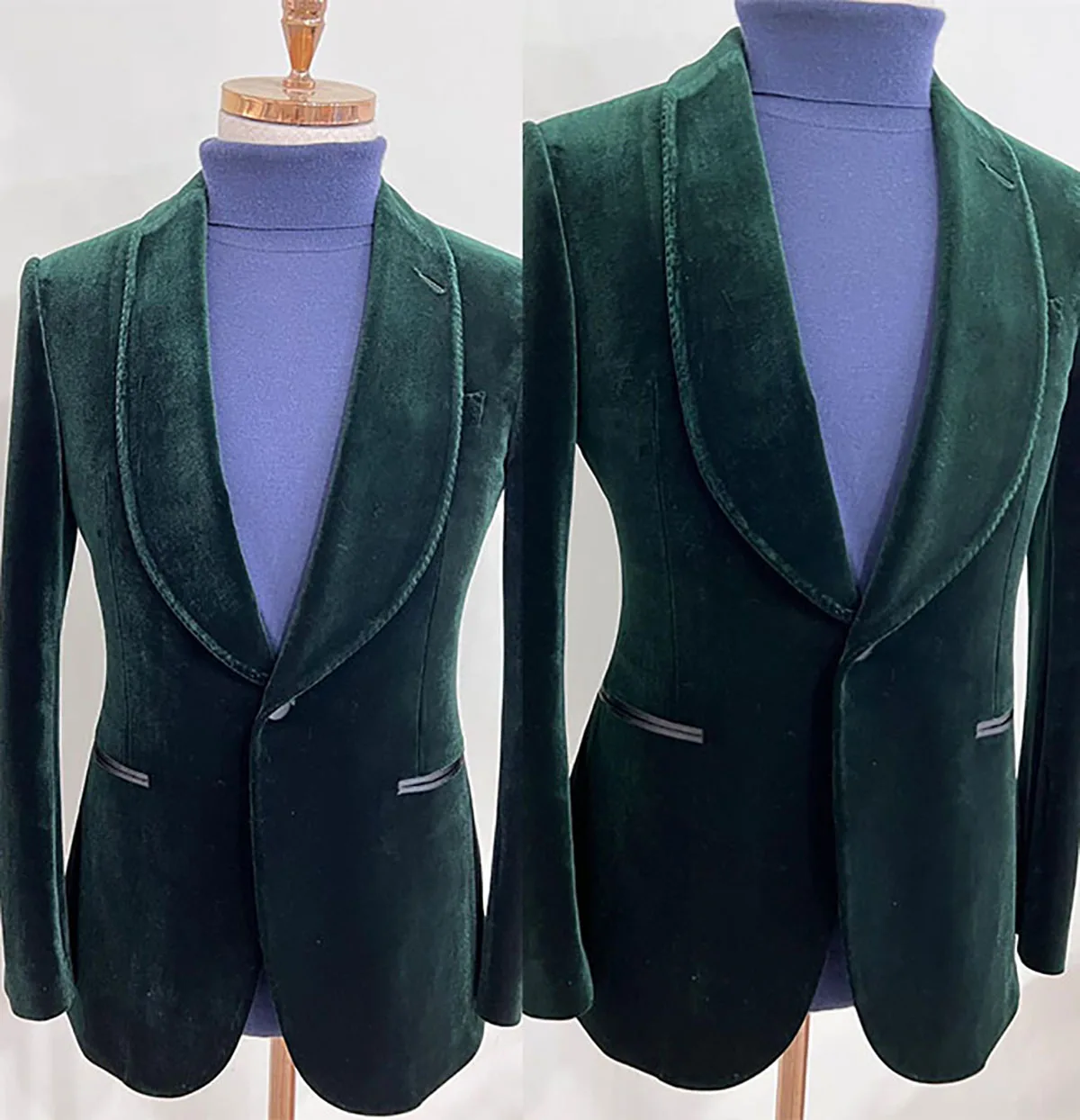 

Fashion Black Green Wedding Men Suits One-piece Party Tuxedos for Handsome Men High Qualit Formal Occasion Costume Made Size