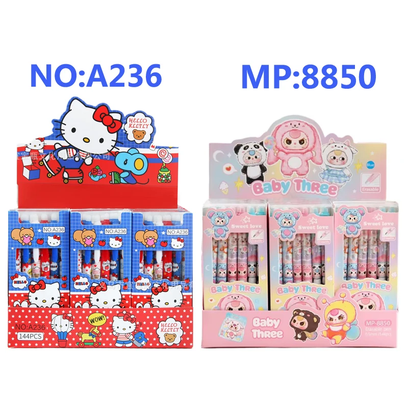 

6/12pcs Baby Three Year Old Surprise Boxed Erasable Gel Pen Student Pen Blue Ballpoint Pen Student Stationery Wholesale