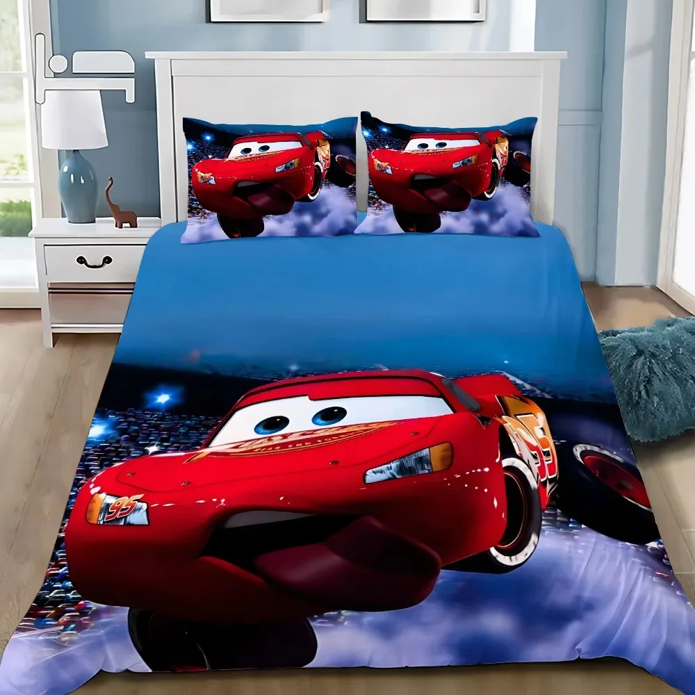 

3D Print Racing Lightning McQueens Bedding Set,Girls Adult Single Twin Queen Size, Duvet Cover Pillowcase Bedding