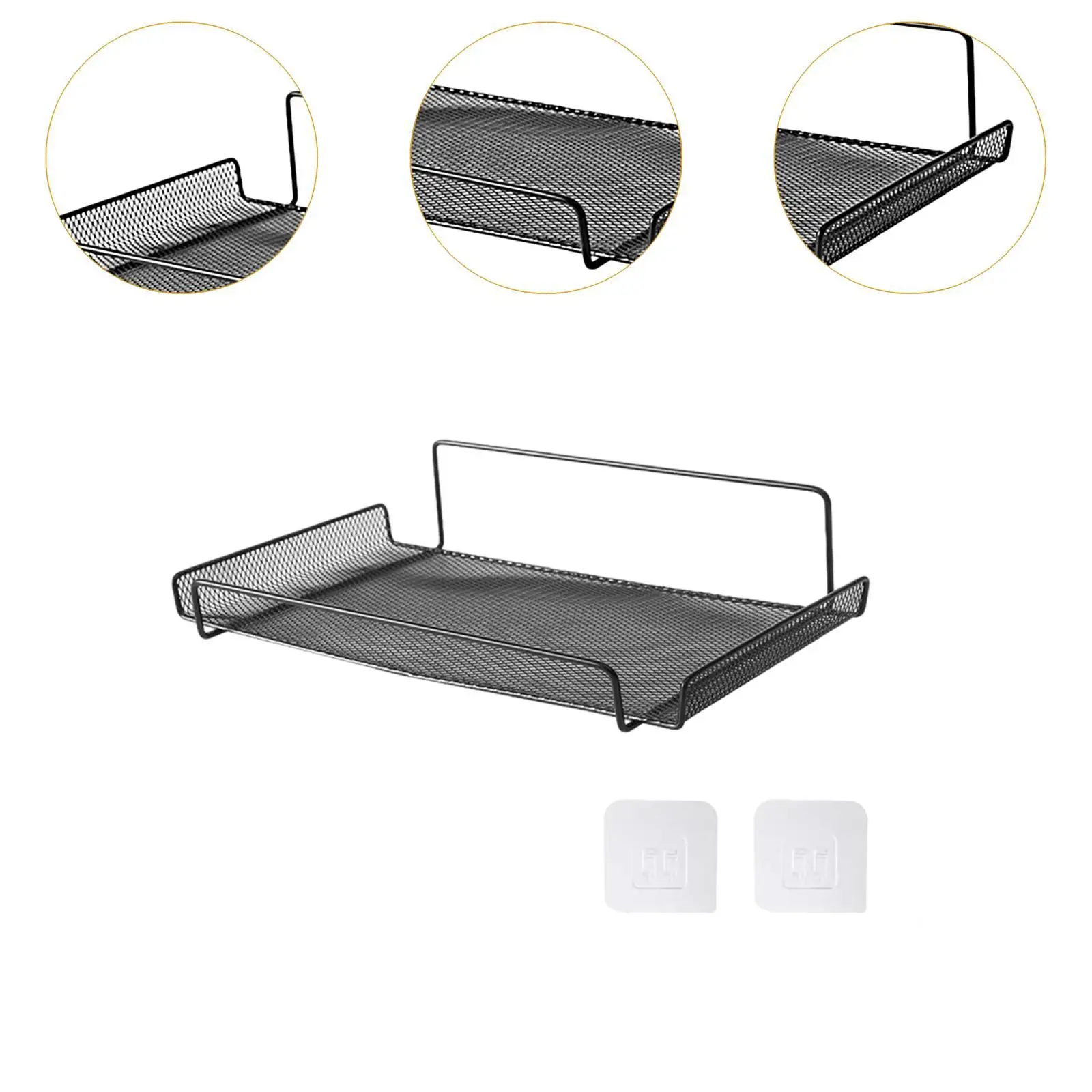 رف التوجيه على الحائط مع خطافات بتصميم مجوف رف حائط عائم لغرفة النوم ومشغل DVD وغرفة المعيشة #5