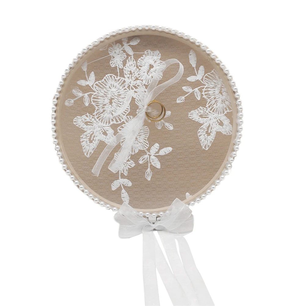 

Wedding Ring Pillow s Wooden Bearer Box Lace Container for Ceremony Party DIY Decoration Graceful Protection