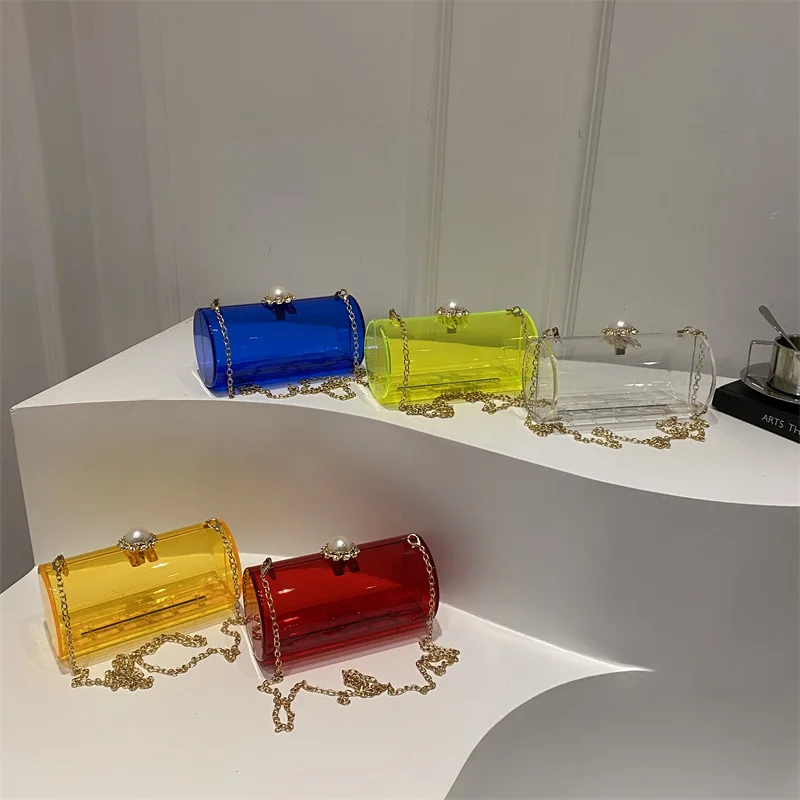

Акриловая цепочка, прозрачная коробка, желейная сумка, индивидуальные шестигранные прозрачные женские сумки из ПВХ, мини-дизайнерские вечерние сумки через плечо