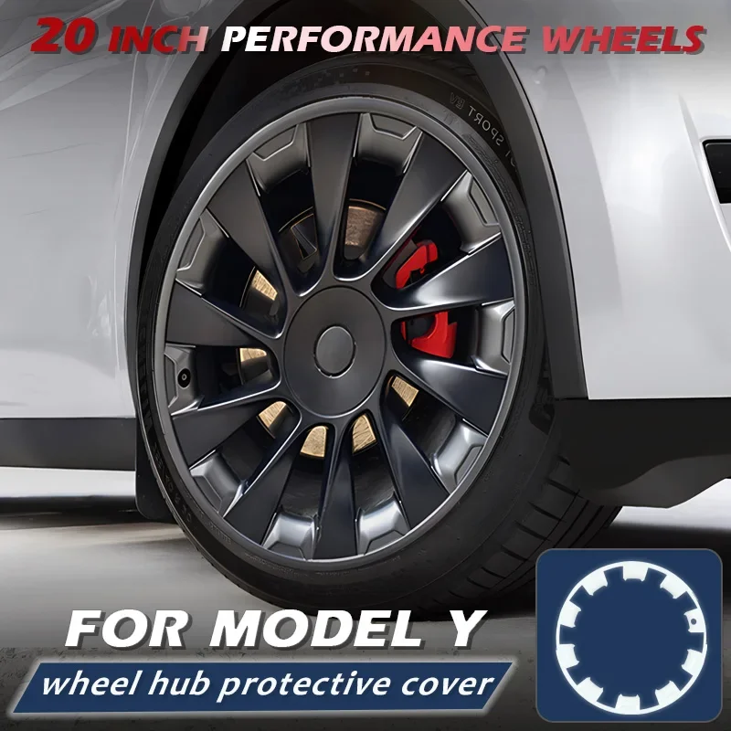 

4PCS For Tesla Model Y 20 Inch Hub Cap Patch Wheel Performance Replacement Wheel Parts Wheel Cap Full Rim Cover Accessories 2023