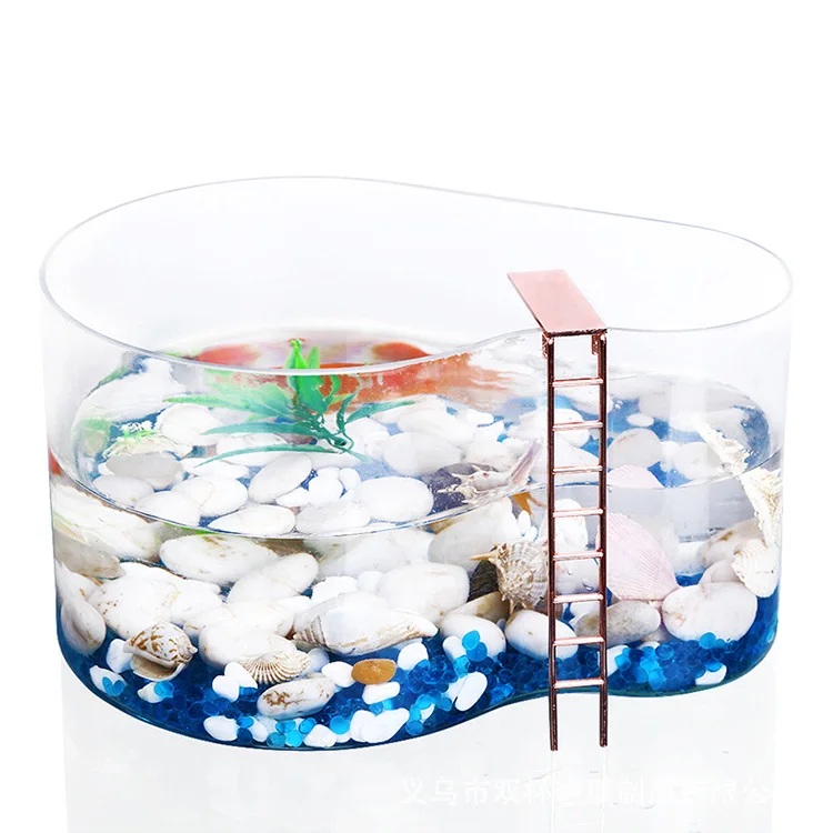Desktop ecological bottle creative gifts office desktop micro-view glass fish tank fighting fish tank mini small fish tank