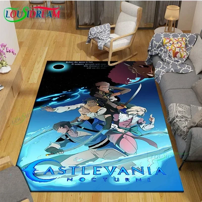 2025 لعبة ثلاثية الأبعاد C-Castlevania Dracula السجاد غرفة المعيشة غرفة نوم السرير حصيرة موضة الكلمة حصيرة منطقة البساط سجادة باب غرفة نوم الديكور