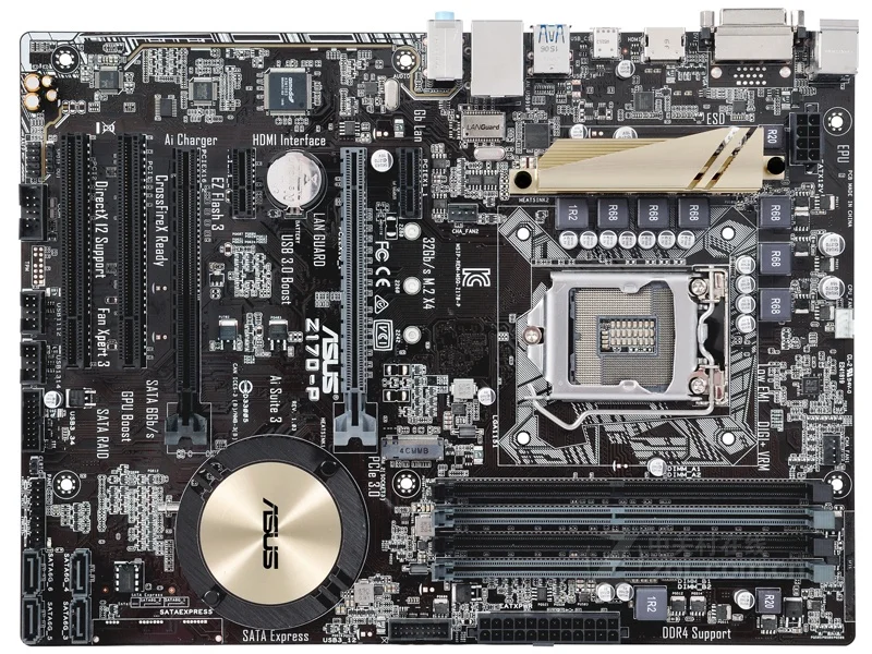 Asus Z170-P Desktop Motherboard Z170 Socket LGA 1151 i7 i5 i3 DDR4 64G M.2 SATA3 USB3.0 ATX Used