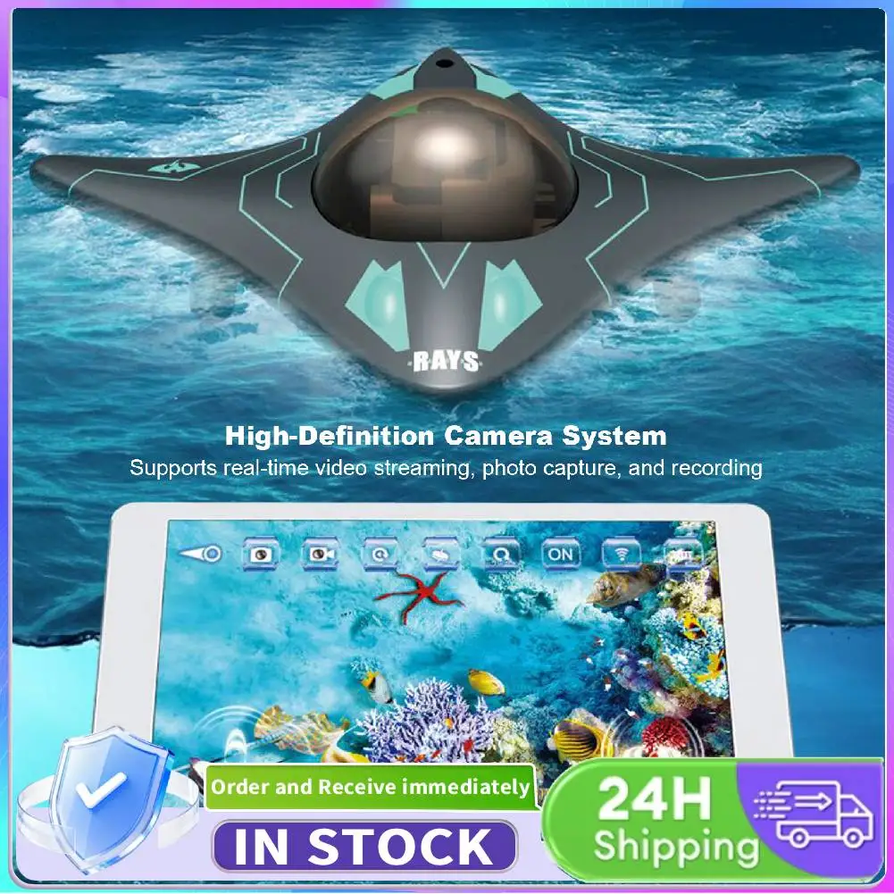 

WIFI 6CH RC Boat Submarine W/ Camera, Waterproof Underwater Drone, App Control Real-Time Photography for Pools & Lakes Kids Gift