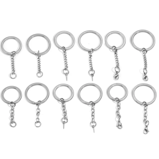 5pcs Key Chain Stainless Steel Keyrings Blank Keychain Pendants Accessories DIY Key Ring With Screw Pin Accessories Wholesale AliExpress