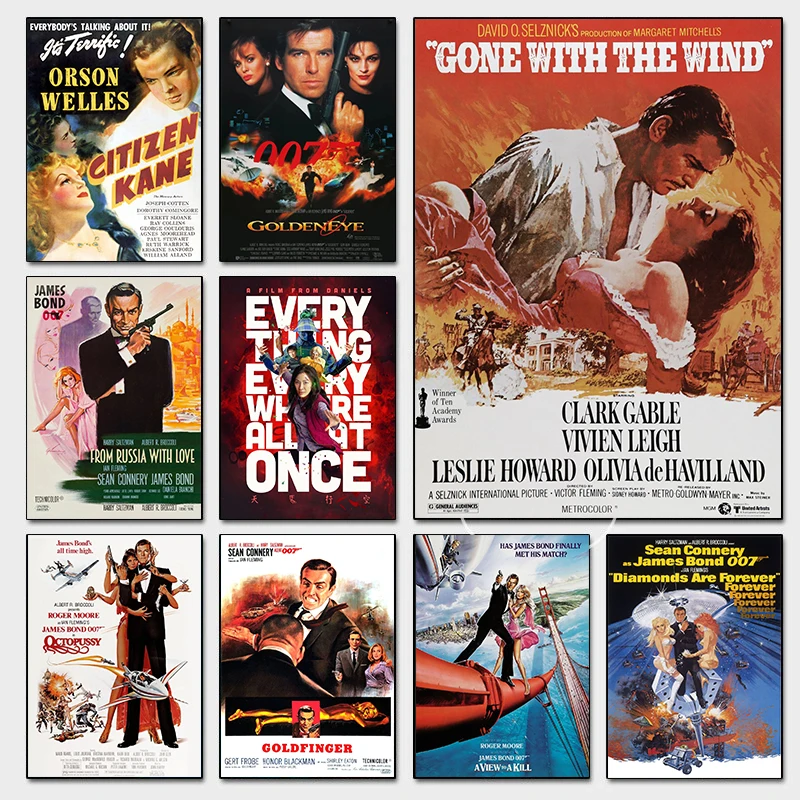 Póster de arte de película clásica, decoración de pared, póster impreso en lienzo, carteles de películas Retro son adecuados para decoración del hogar y cinemas