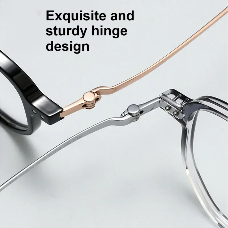 نظارات طبية بصرية للنساء من OLLYMURS مضلعة TR90 حافة من التيتانيوم وصفة معبد نظارات قصر النظر مد البصر