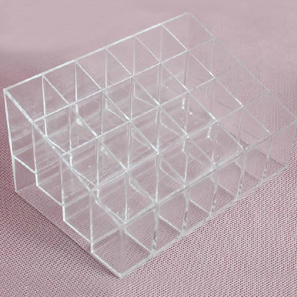 24 슬롯 투명 아크릴 립스틱 디스플레이 스탠드 홀더 14 5x9 5x7 3cm 주최자 랙 스토리지 메이크업 브러쉬 홀더