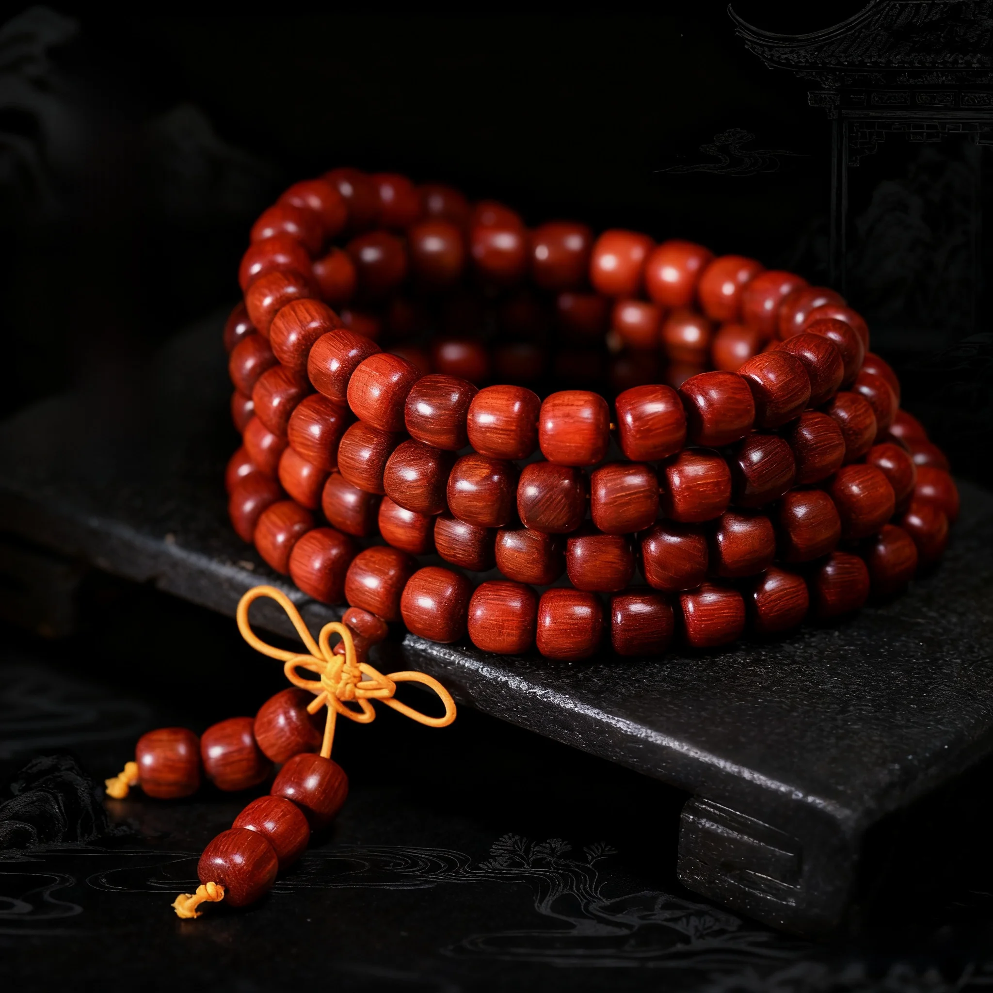 

Буддийский молитвенный браслет из индонезийского старого розового дерева, 8 мм, 108 бусин: многослойный браслет на запястье и цепочка для свитера, унисекс подарок