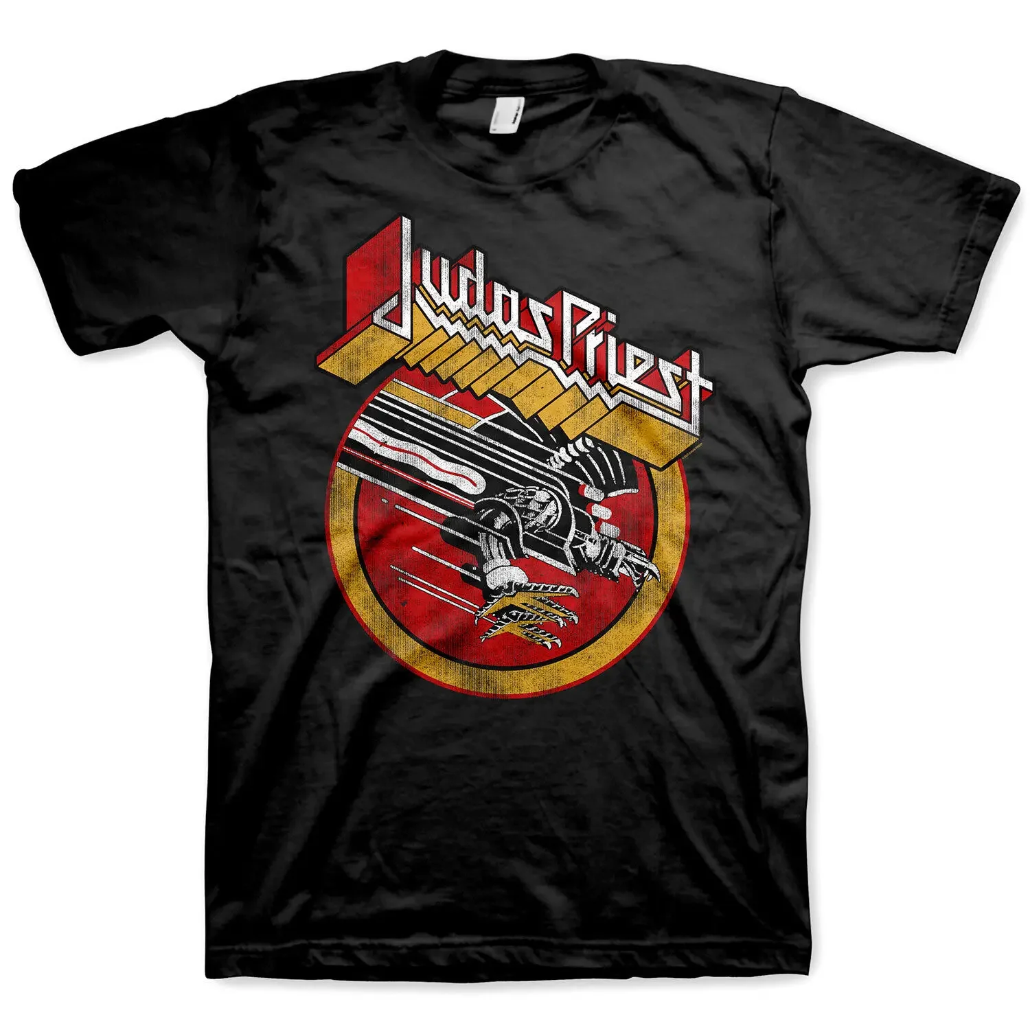 Men'S Judas Priest Sfv Solid Vintage T Shirt Large Black